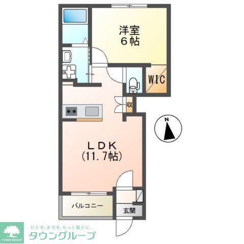 ミルサンク(2LDK/1階)の間取り写真