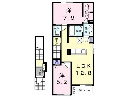 ベル・フォーレ石切(2LDK/2階)の間取り写真