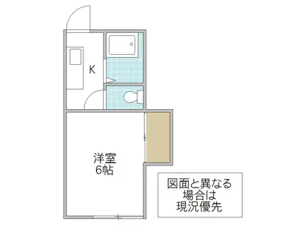 くがやコーポ E(1K/2階)の間取り写真