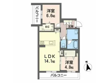 グランカルム足立(2LDK/2階)の間取り写真