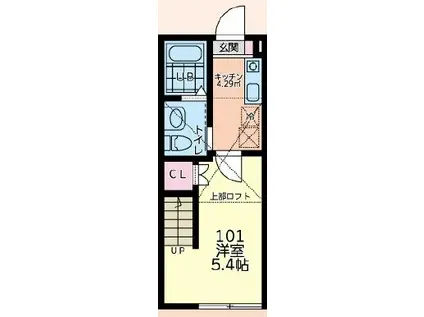 グラトリ―レT(1K/1階)の間取り写真