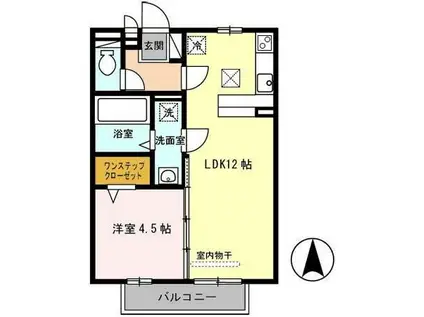 グレイスワン(1LDK/1階)の間取り写真