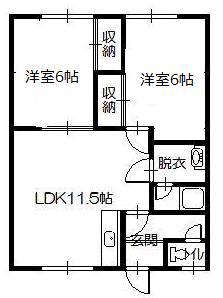 CACAO (2LDK/1階)の間取り写真