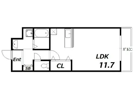 リブェール天城(ワンルーム/1階)の間取り写真