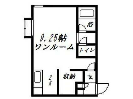 コットンハウス22(ワンルーム/2階)の間取り写真