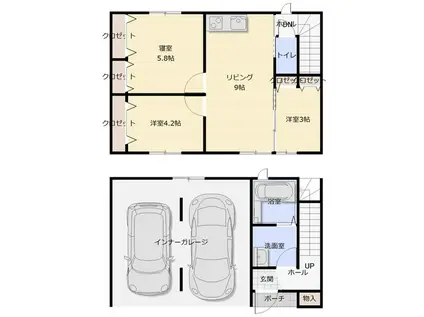 がれいじミユキ(3LDK/1階)の間取り写真