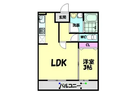 エルドラド(1LDK/2階)の間取り写真