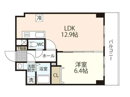 オーベルジュ(1LDK/2階)の間取り写真