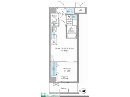 DAIWA GRACE MAISON 亀有(1LDK/2階)の間取り写真