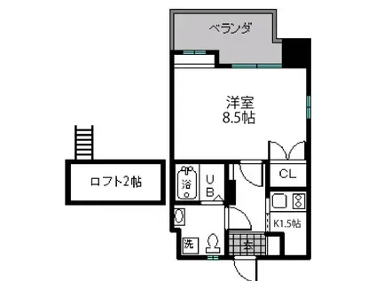 エミリエ博多(1SK/11階)の間取り写真