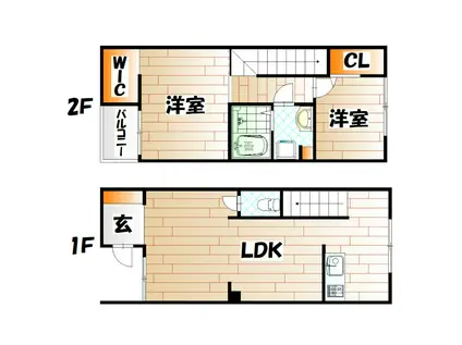 N-TERRACE黄金町(2LDK/1階)の間取り写真