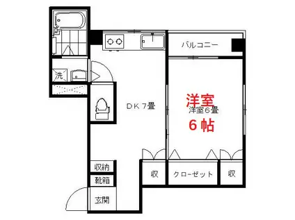 サンクレスト大森(1DK/3階)の間取り写真