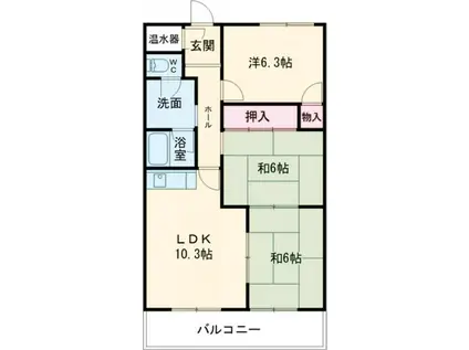 MKタウン江場A(2LDK/2階)の間取り写真