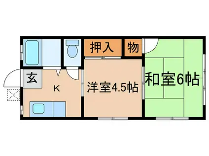 吉岡第一マンション(2K/3階)の間取り写真