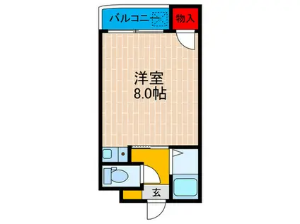 メゾンナガハマパート1(ワンルーム/2階)の間取り写真