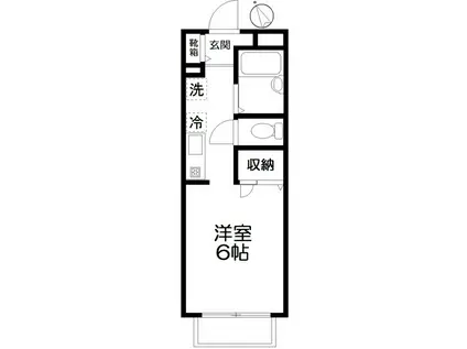 ウィステリア上原(1K/2階)の間取り写真