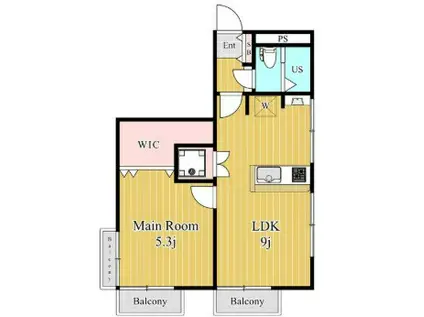 京王線 上北沢駅 徒歩15分 3階建 築41年(1LDK/1階)の間取り写真
