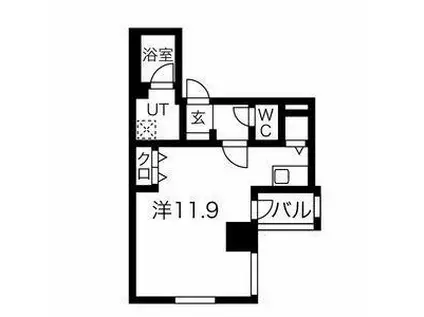 スパシエ ルクス横浜(1K/3階)の間取り写真