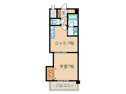 エポック関田(1DK/2階)の間取り写真