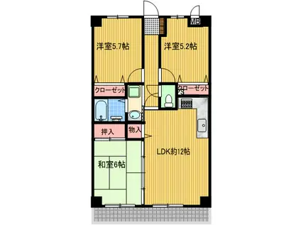 フォレストシティー町田(3LDK/1階)の間取り写真