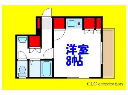 フォレストコートカサイ(ワンルーム/2階)の間取り写真