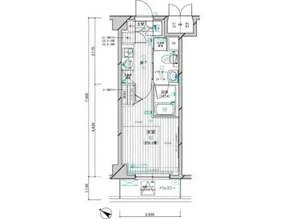 メインステージ川崎III(1K/5階)の間取り写真