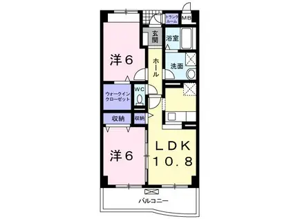レジデンスアクア(2LDK/2階)の間取り写真