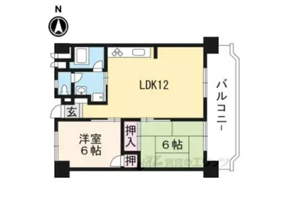 京都四条グランドハイツ(2LDK/10階)の間取り写真