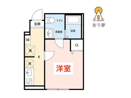 KEEP LAGOON桜ヶ丘 A棟(1K/1階)の間取り写真