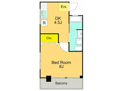 吾妻ビル(1DK/2階)の間取り写真