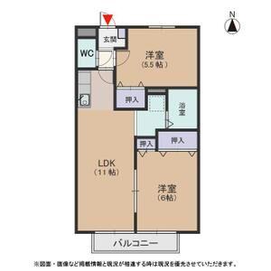 クオリア B(2LDK/1階)の間取り写真