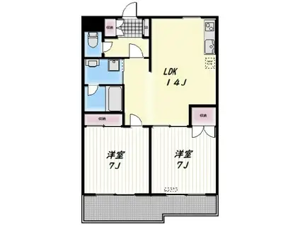 HAMILTON(2LDK/2階)の間取り写真