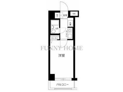 ミリオンコート三軒茶屋(1K/3階)の間取り写真