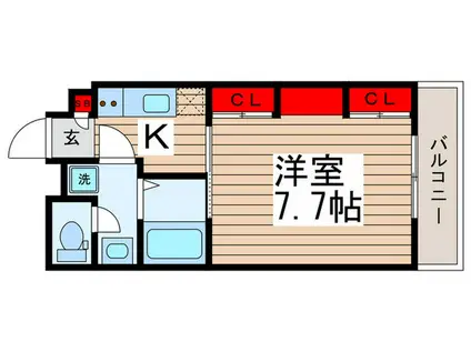 リブリ・ルーエ(1K/2階)の間取り写真