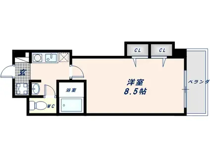 Mプラザ高井田(1K/9階)の間取り写真