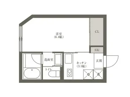 サウンドメゾン武蔵小杉(1K/2階)の間取り写真