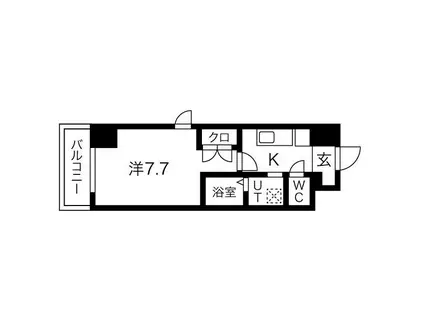 プログレッソ桜山(1K/6階)の間取り写真
