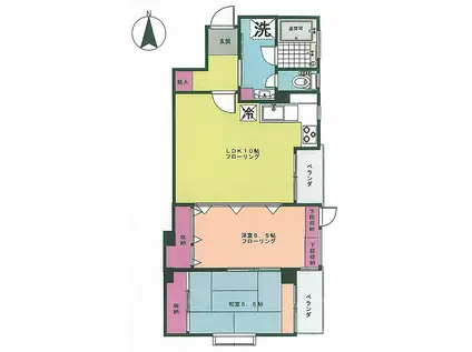 クーラムハイム(2LDK/3階)の間取り写真