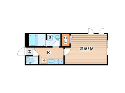 ベルグラン越路(1K/2階)の間取り写真