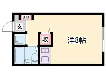 ノーブル寺家I(ワンルーム/2階)の間取り写真