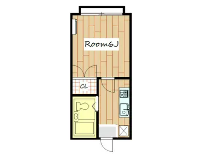 ハイツフレンド新町B(1K/2階)の間取り写真