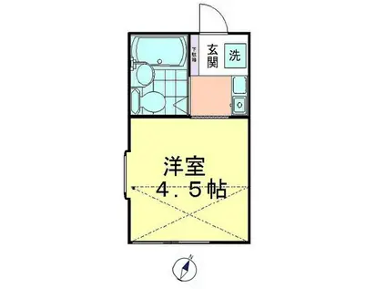 サニーコーポ(ワンルーム/2階)の間取り写真