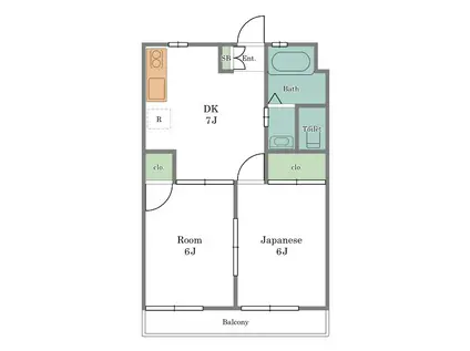メゾン方南(2LDK/3階)の間取り写真