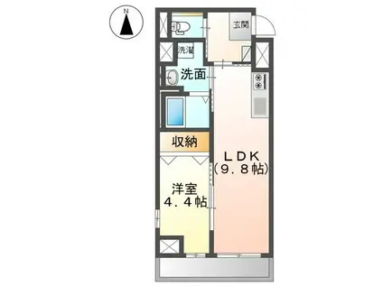 ディアコート大元駅前(1LDK/7階)の間取り写真