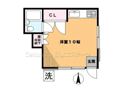 コーポ相方(ワンルーム/1階)の間取り写真