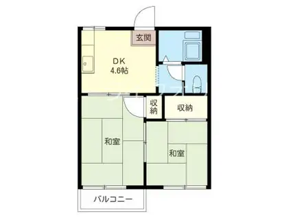 第2STメゾン(2K/2階)の間取り写真