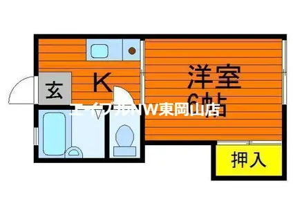 ディナ東岡山(1K/1階)の間取り写真