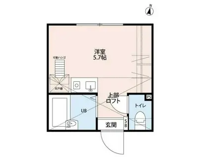 エーデル横浜戸部(1K/2階)の間取り写真