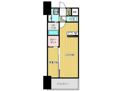 LIFEFIELD二日市駅前(1LDK/4階)の間取り写真