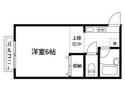 津島東コーポ(1K/2階)の間取り写真